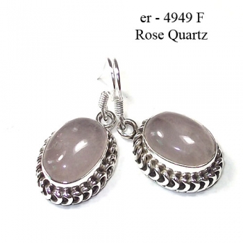 Pink rose quartz best selling 925 sterling silver drop earrings